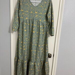 Green and Yellow Kids Dress